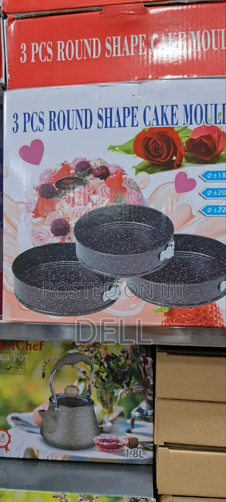 Non Stick 3 Piece Set Carbon Steel Round Shape Cake Pan Mold