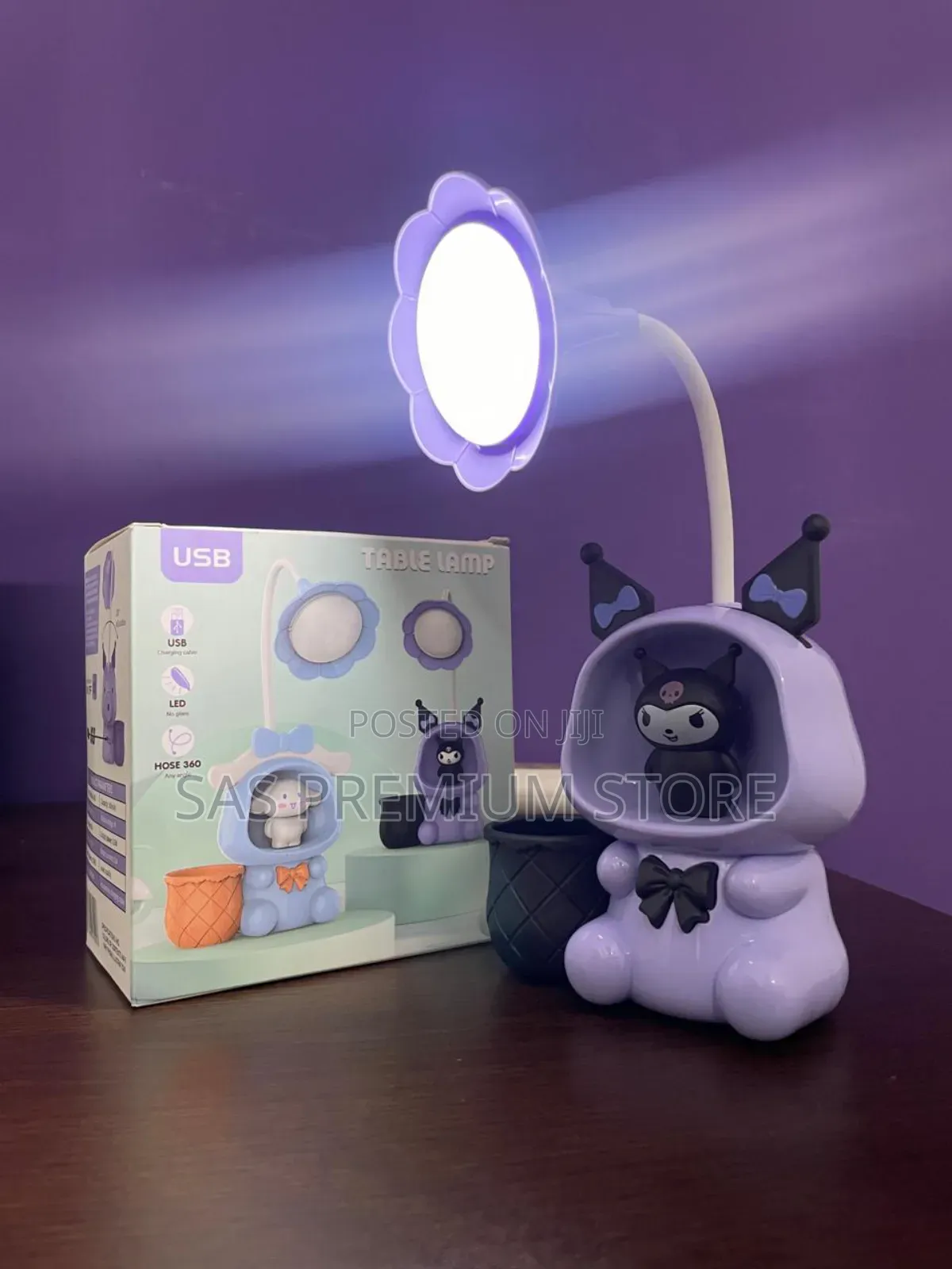 Kuromi Cartoon Led Desk Lamp With Pencil Sharpener Pen Holder