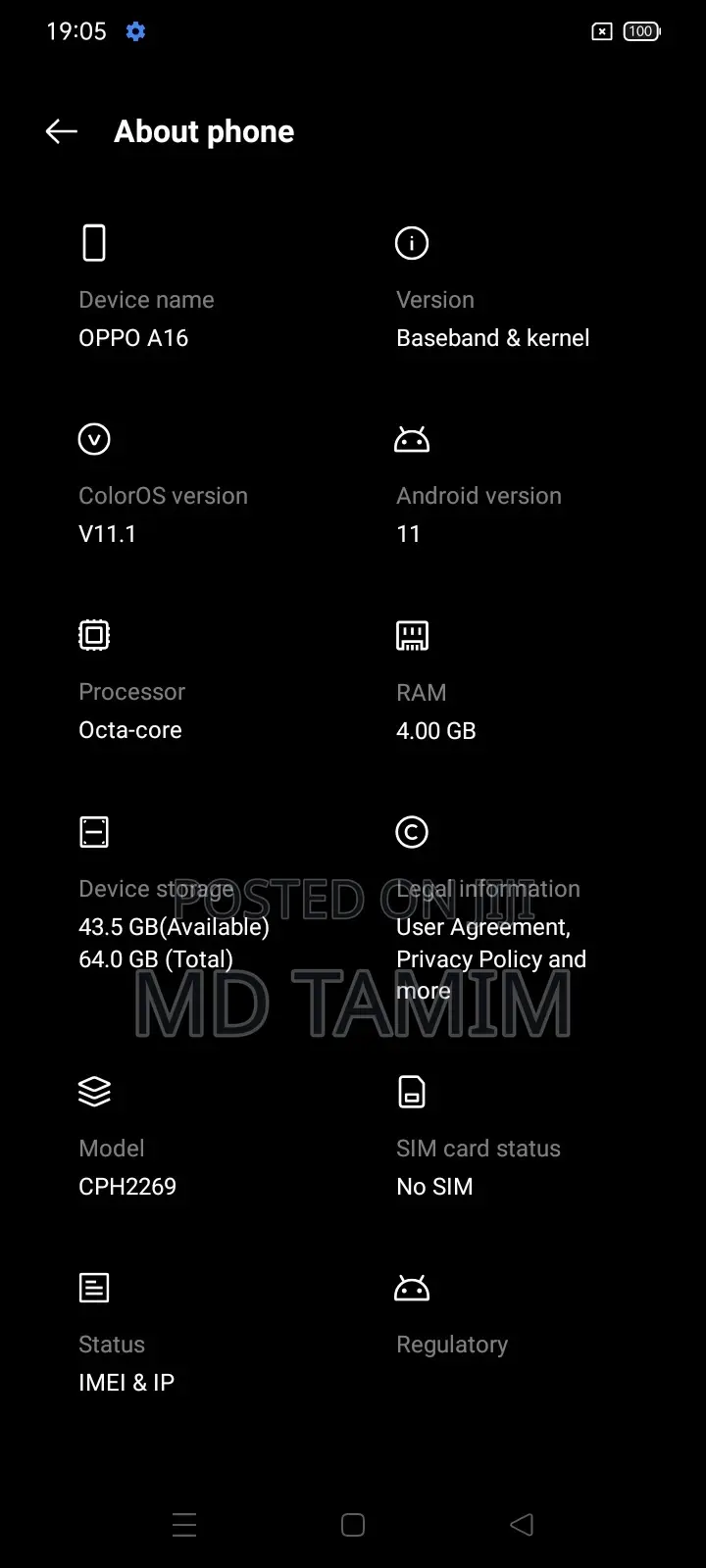 Oppo A16 64 GB Silver