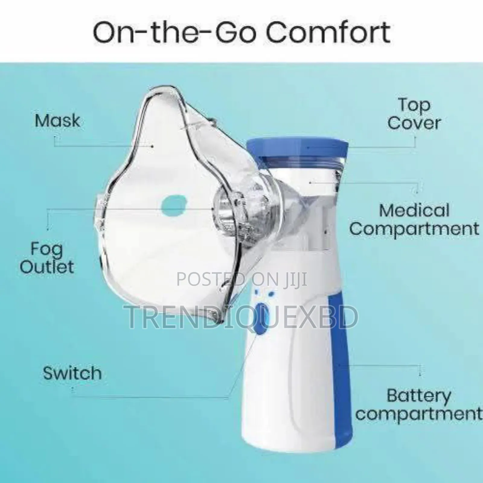 Portable Mesh Nebulizer – Rechargeable Usb Inhaler | Silent Operation