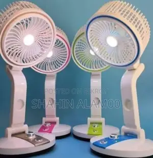 Rechargeable Folding Fan With LED Light