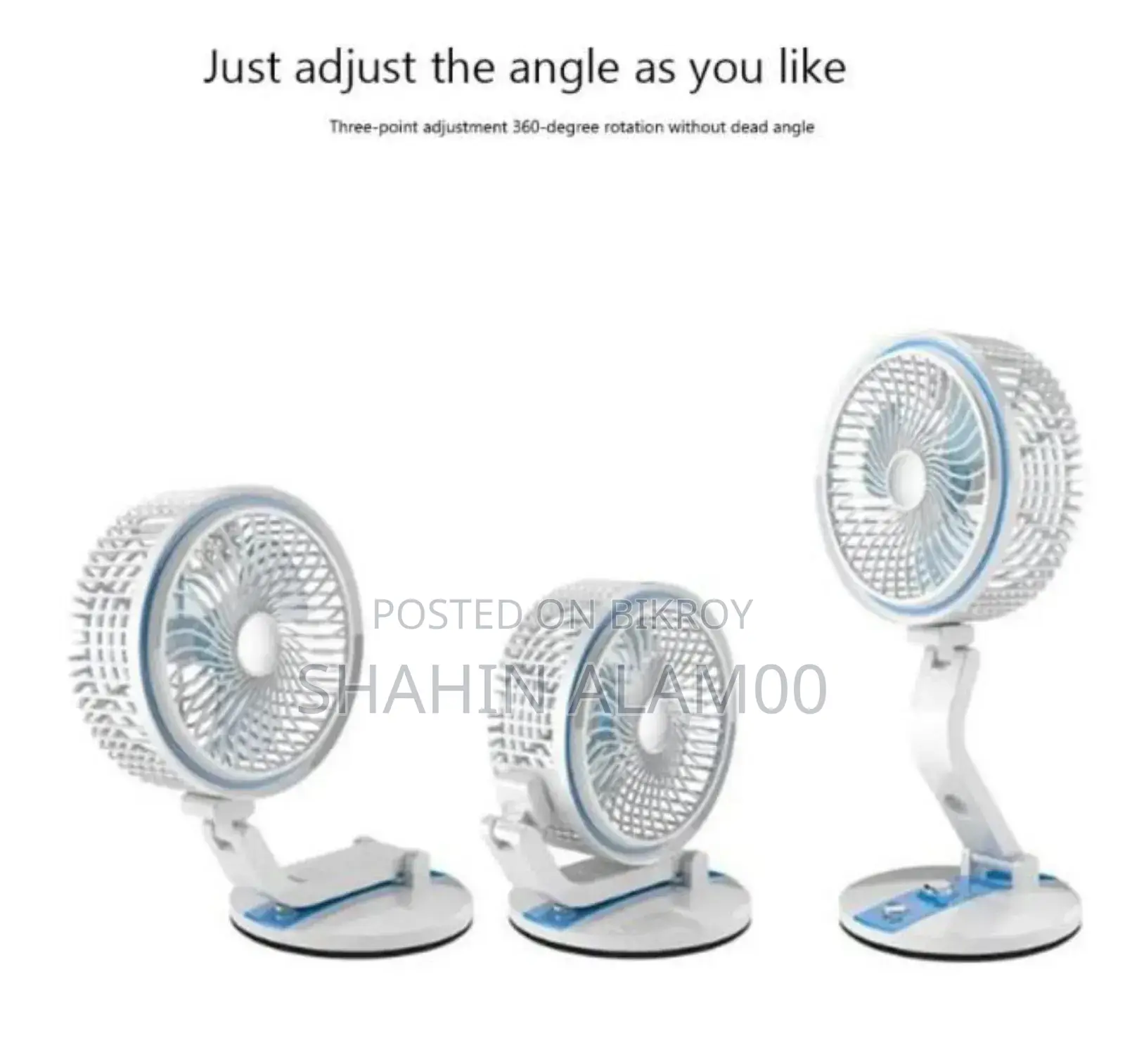 Rechargeable Folding Fan With LED Light