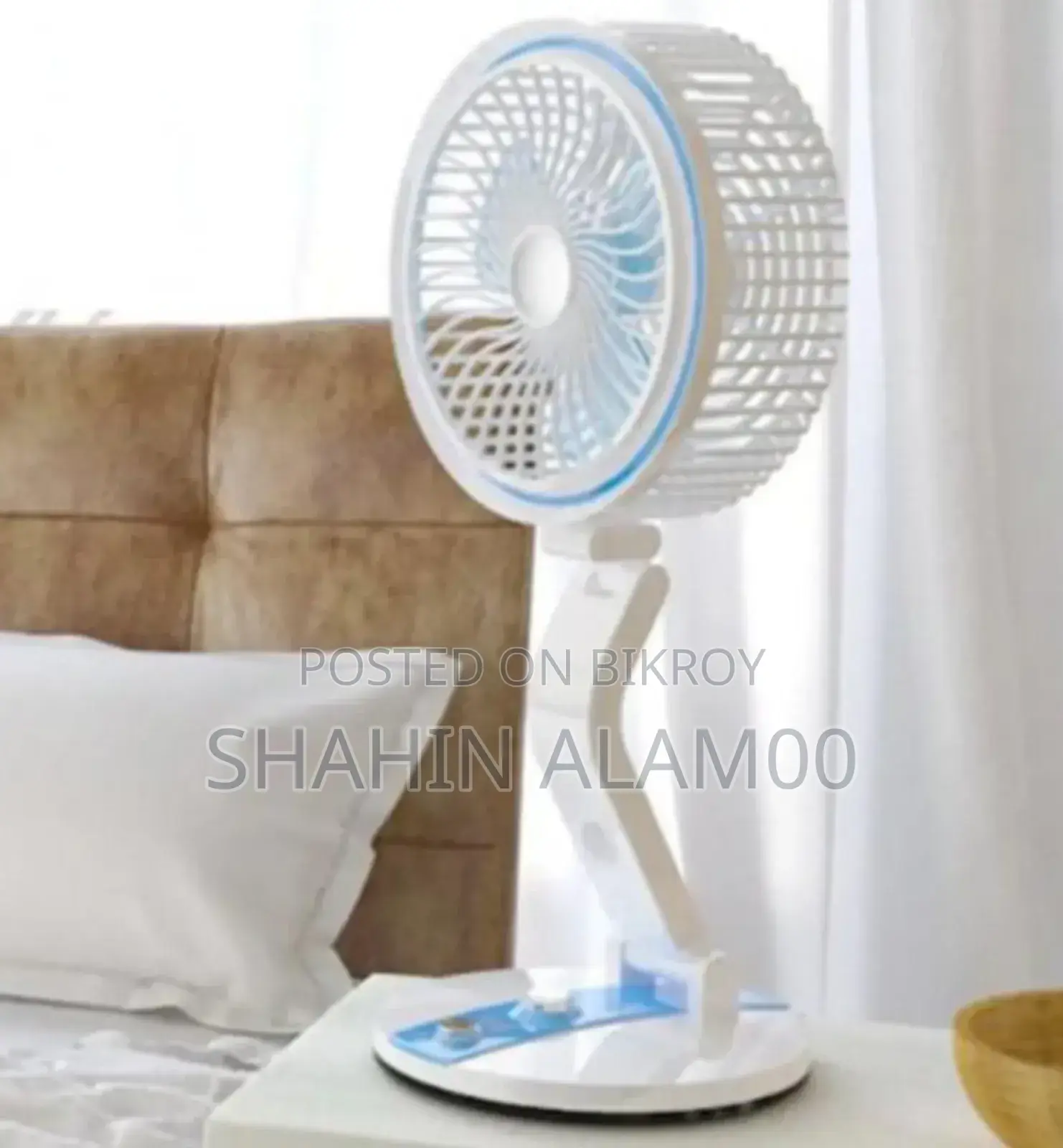 Rechargeable Folding Fan With LED Light