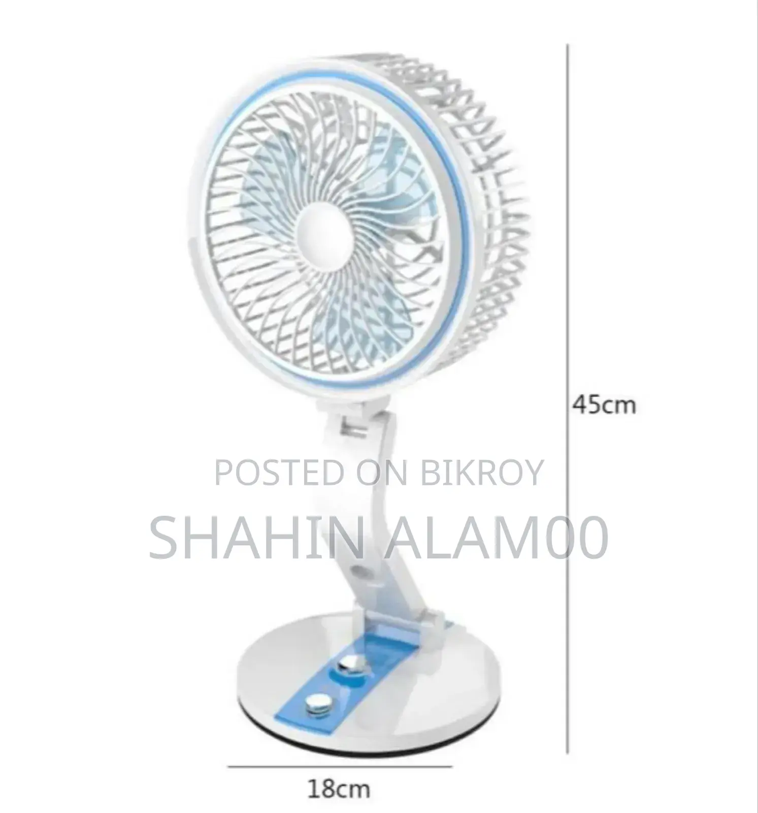 Rechargeable Folding Fan With LED Light