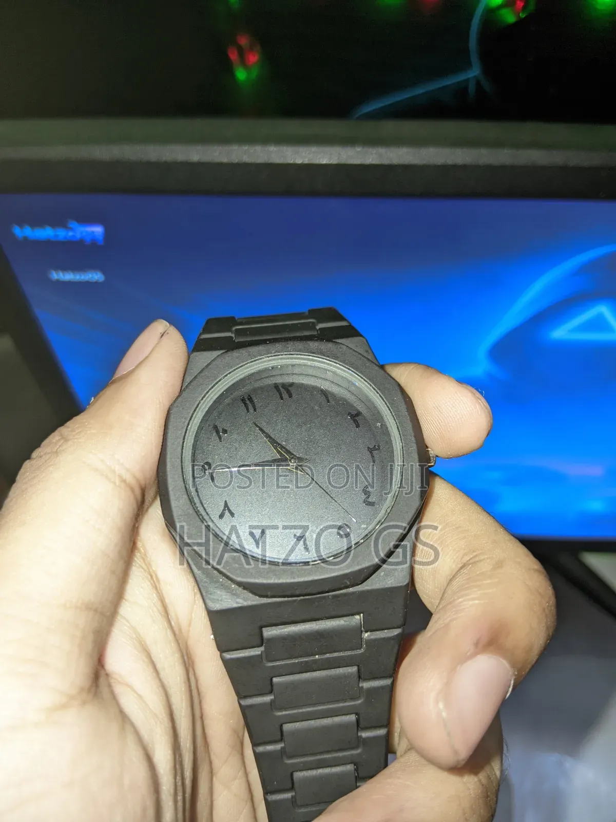 Arabic Aura Watch – Full Black Elegance