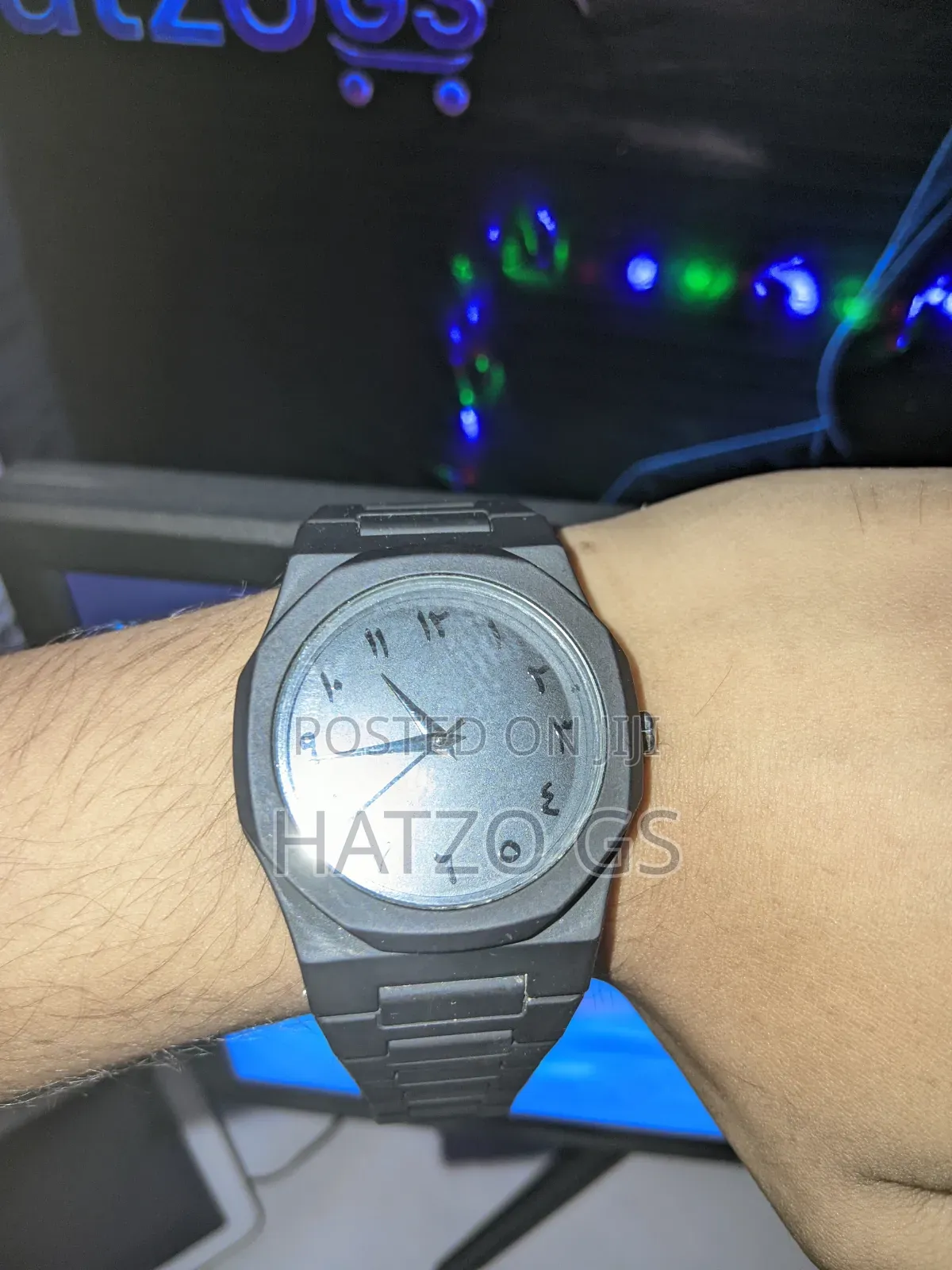 Arabic Aura Watch – Full Black Elegance