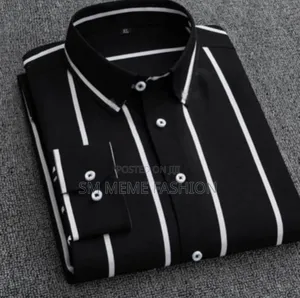 Men's Long Sleeve Stripe Print Shirt