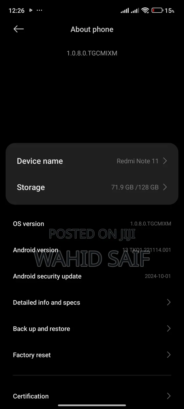 Xiaomi Redmi Note 11 128 GB Blue