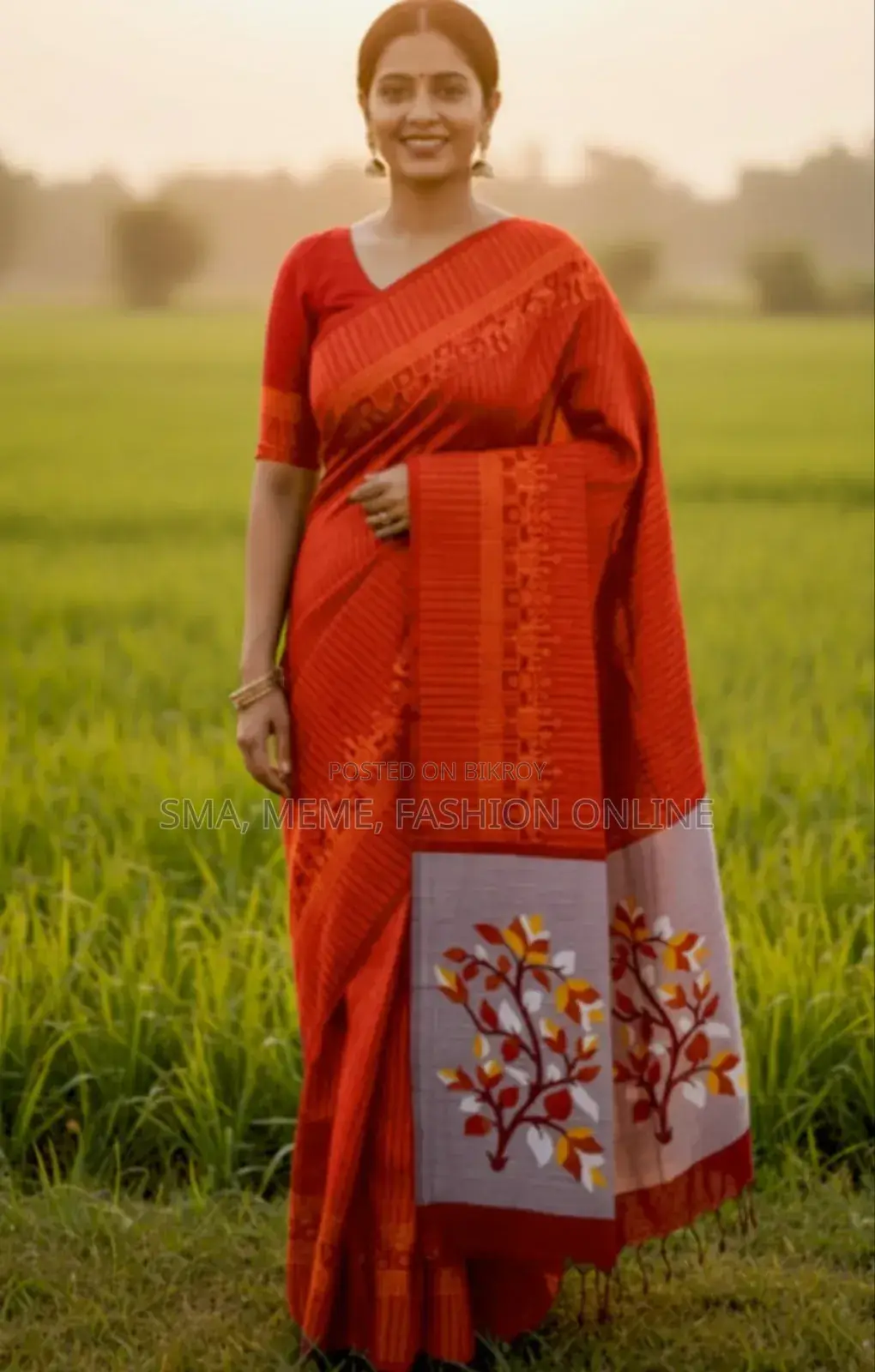সুতি শাড়ি ব্লাউজ পিস সহ