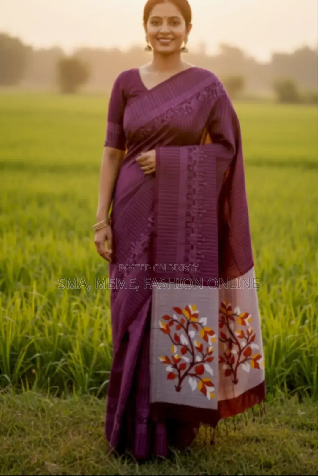 সুতি শাড়ি ব্লাউজ পিস সহ
