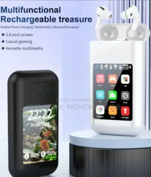 Carrying Treasure Portable Earbuds and Power Bank With Multimedia Touch Screen