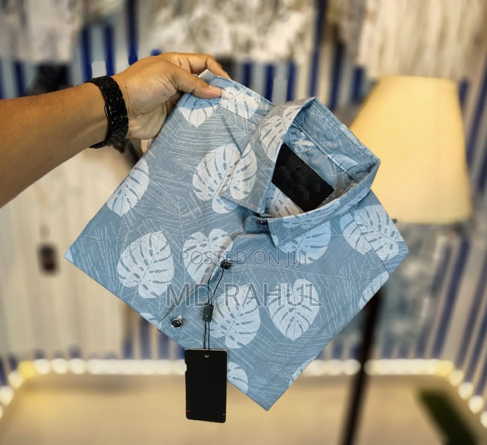 China Pure Black Magnet Cotton Full Sleeve Shirt