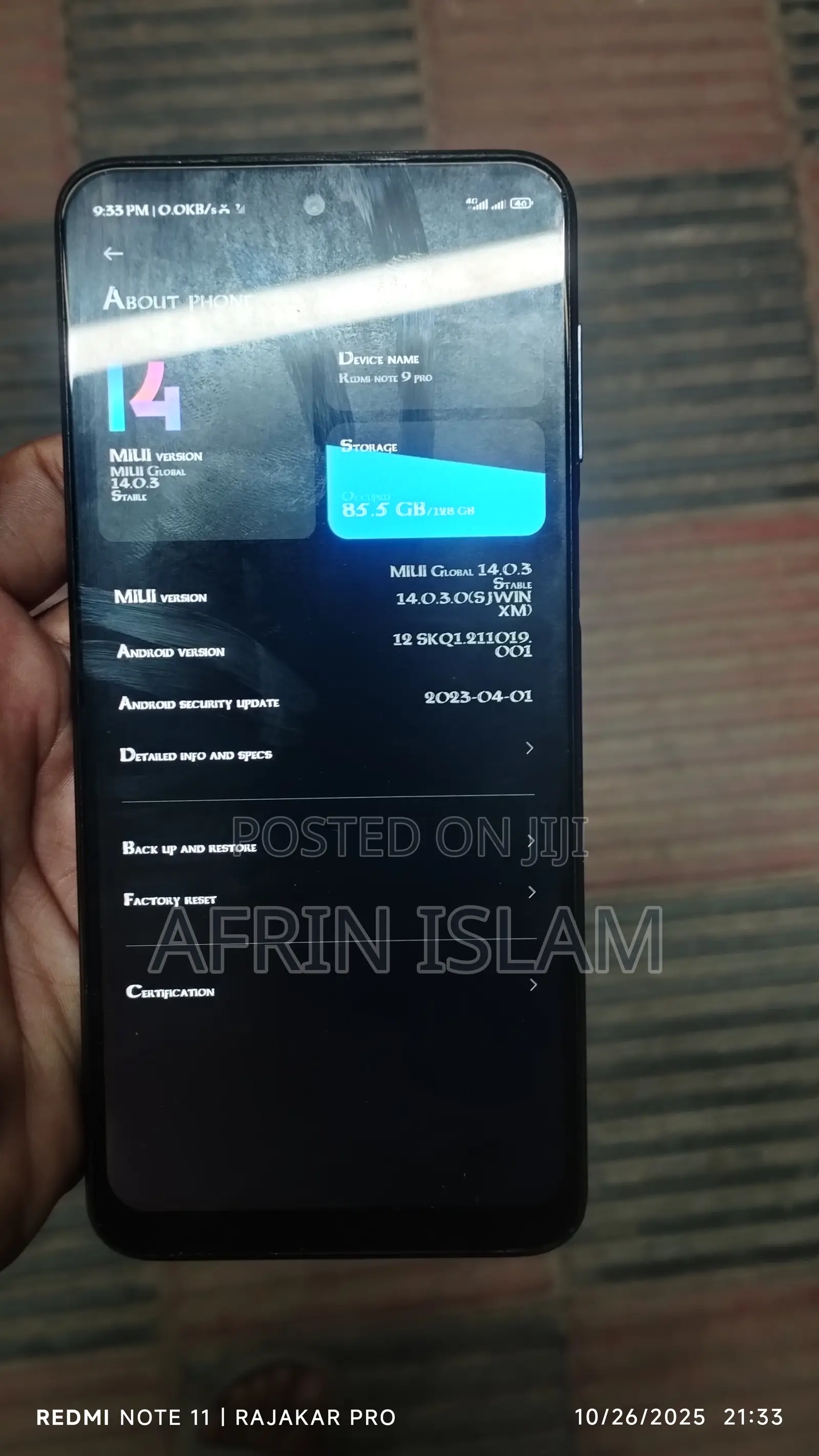 Xiaomi Redmi Note 9 Pro 128 GB Blue