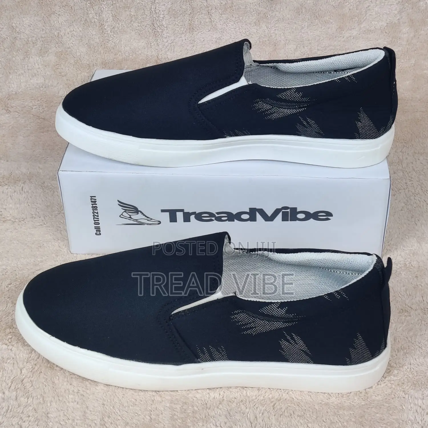 Eid New Shoes Collection Print Black Fabrics Sneaker Treadvibe S1002