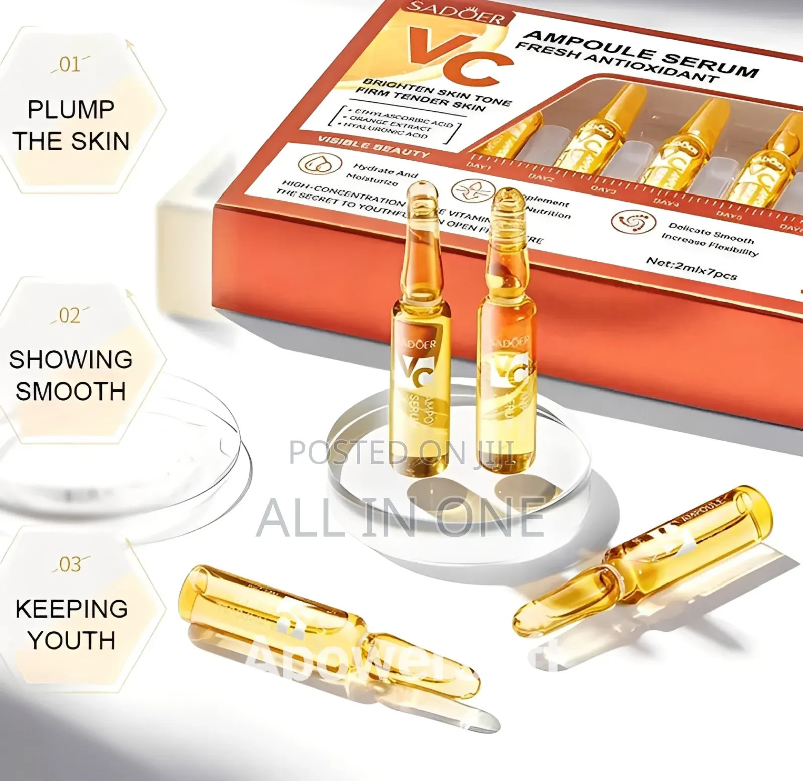 Sadoer Vc Whitening Anti-Wrinkle Ampoule Face Serum 7pcs