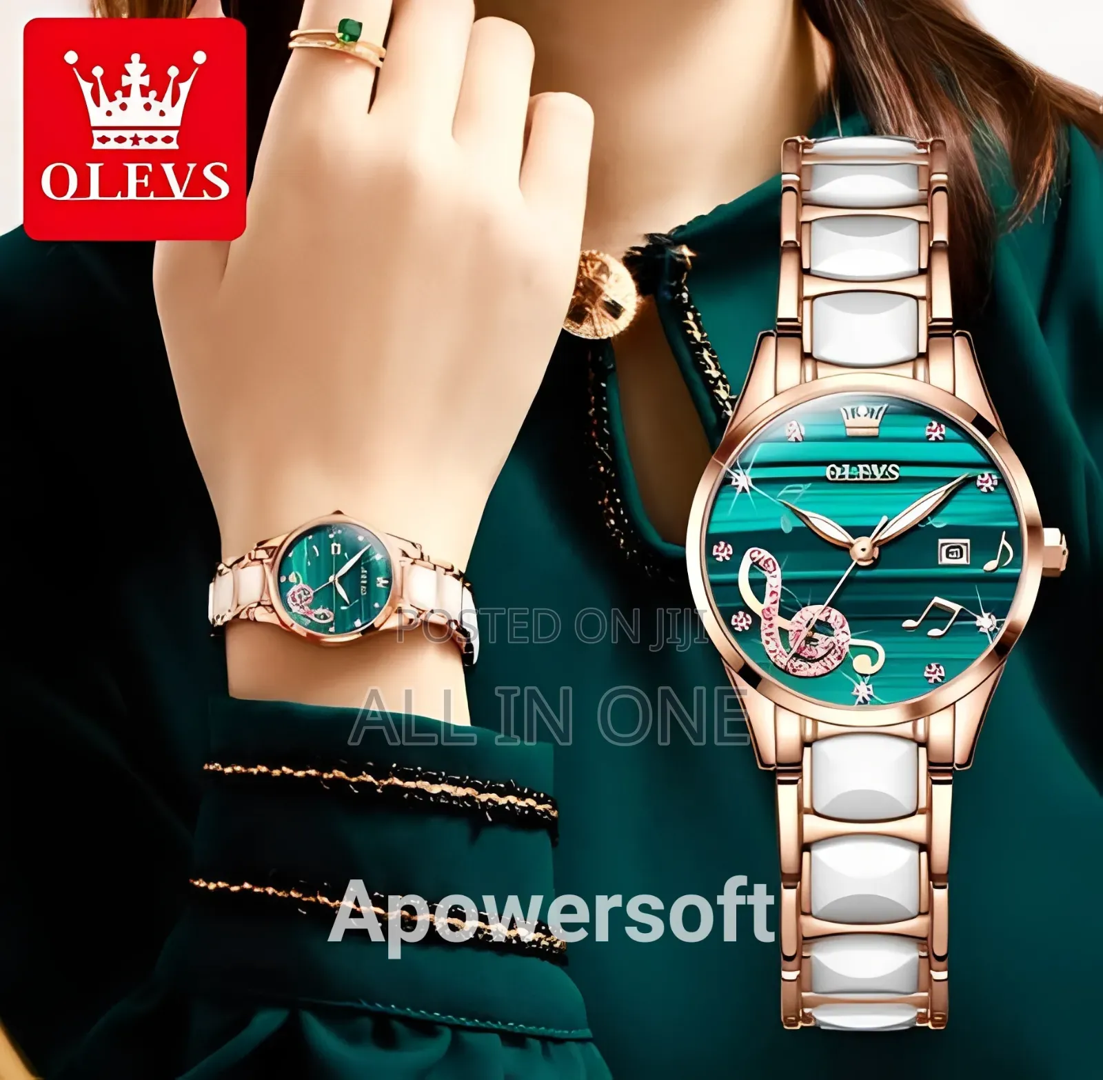 Olevs 3605 Fashion Diamond Ceramic Watch