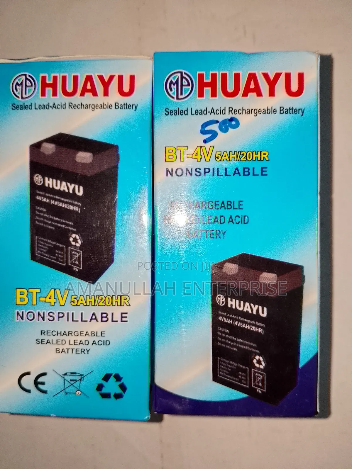 Huayu Bt-4v 5ah/20hr Sealed Lead-Acid Rechargeable Battery.