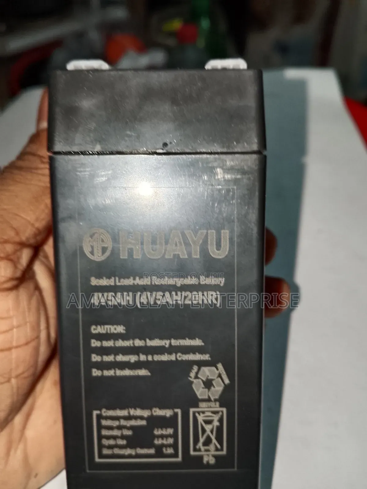 Huayu Bt-4v 5ah/20hr Sealed Lead-Acid Rechargeable Battery.