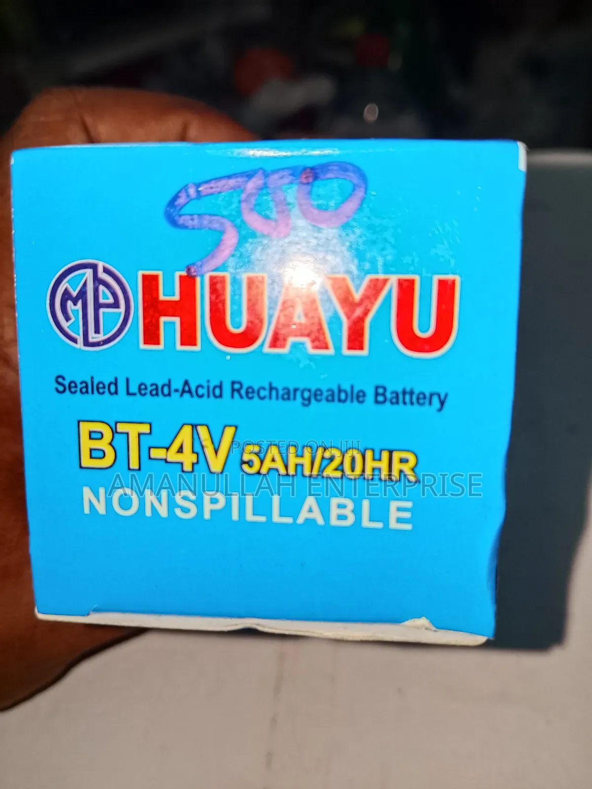 Huayu Bt-4v 5ah/20hr Sealed Lead-Acid Rechargeable Battery.