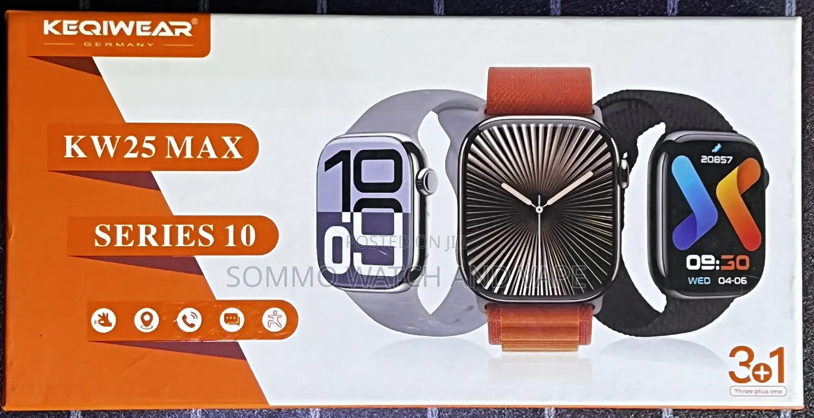 Kw25 Max (Series 10) Smart Watch {3 Belt}