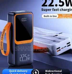 Matrix M10-10000mah Power Bank Fast Charging 22.5w- Built-in Cables