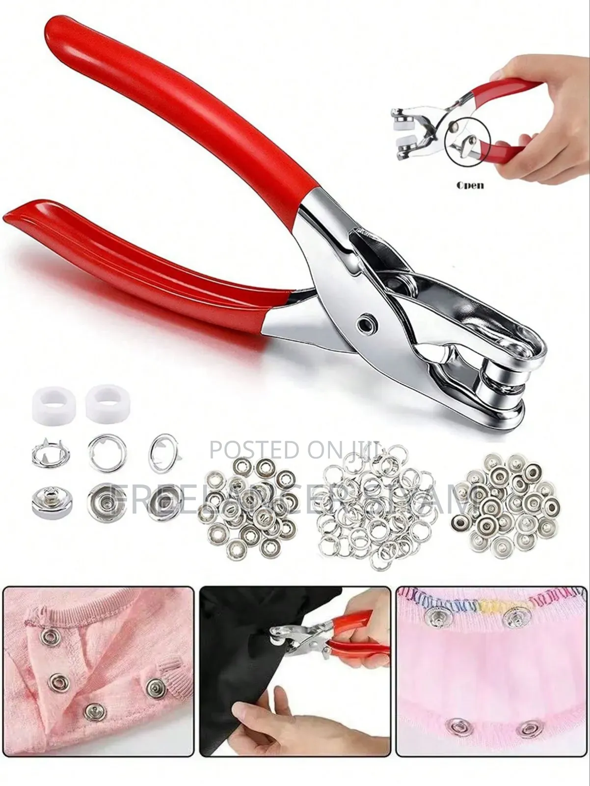 Snap Five-Prong Button Installation Tool Kit-100 PCS Button Free