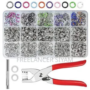 Snap Five-Prong Button Installation Tool Kit-100 PCS Button Free