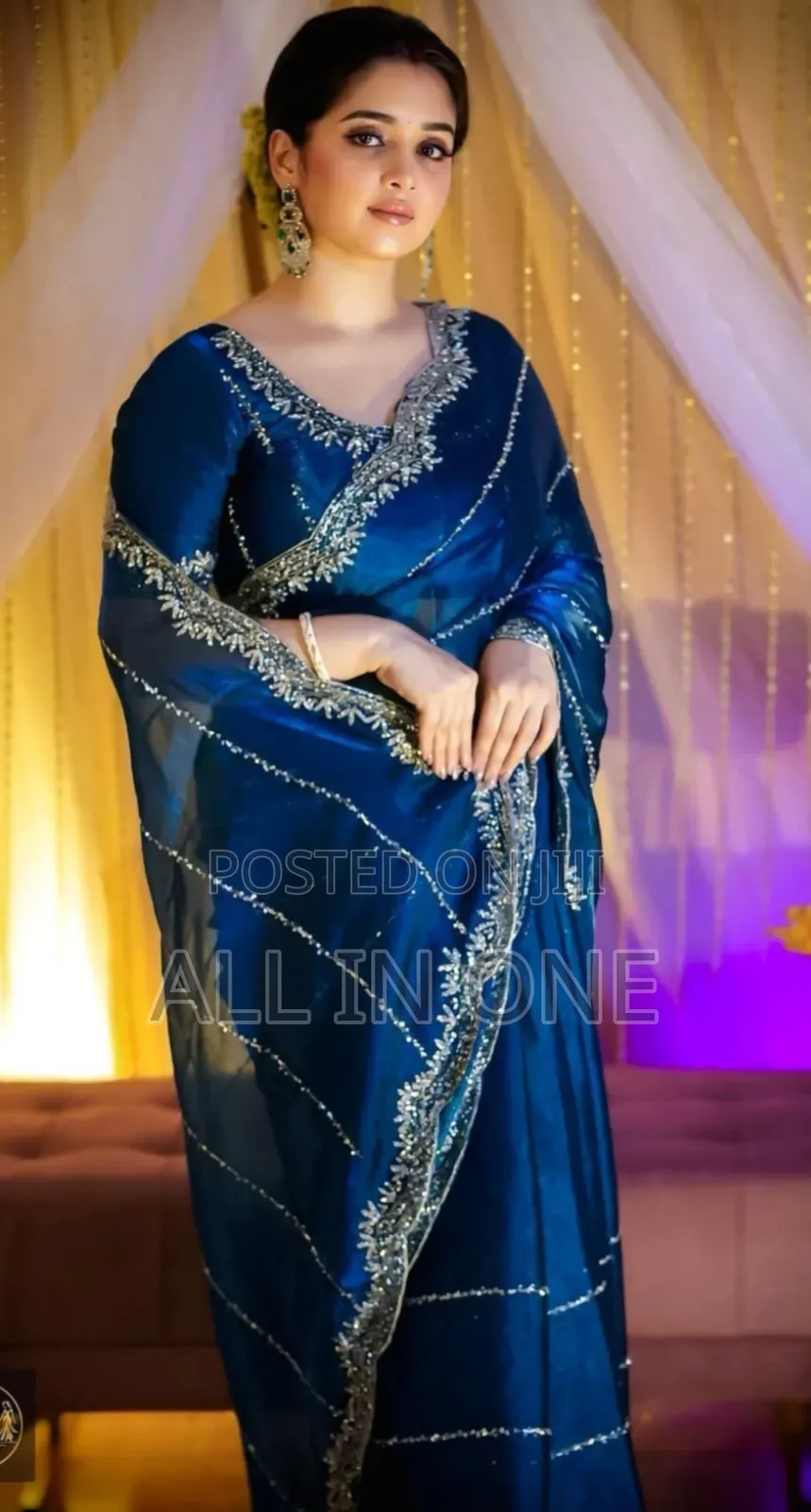 Georgette Embroidery Sharee With Blouse Piece Mm Hh