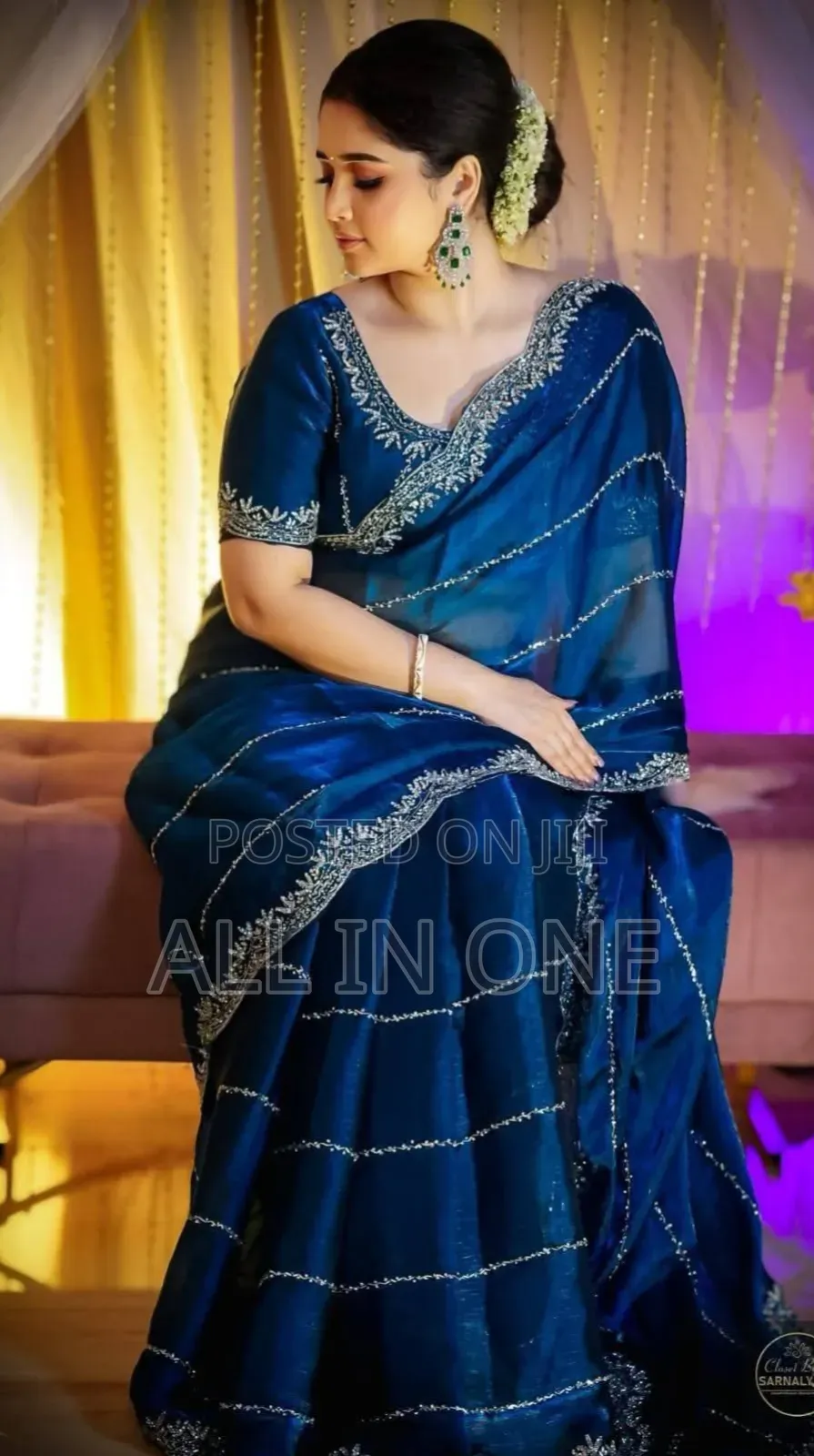 Georgette Embroidery Sharee With Blouse Piece Mm Hh