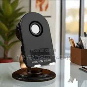 Sensor Speaker Phone Holder With Wireless Charger. Mobile Stand