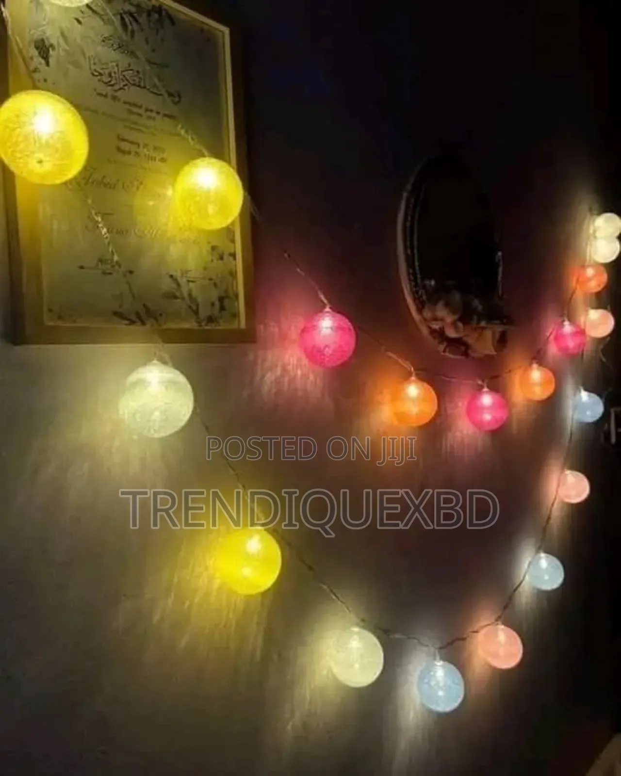 Cotton Ball Fairy Light 14ft Decorative Multi-Color Led String Light