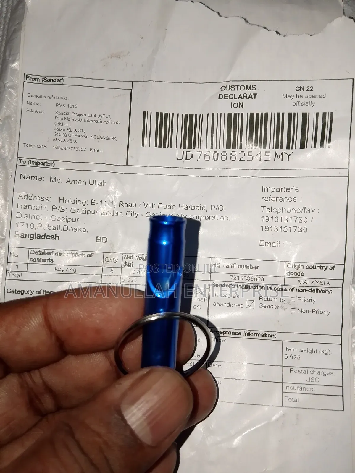 Aluminum Emergency Survival Whistle On A Keychain