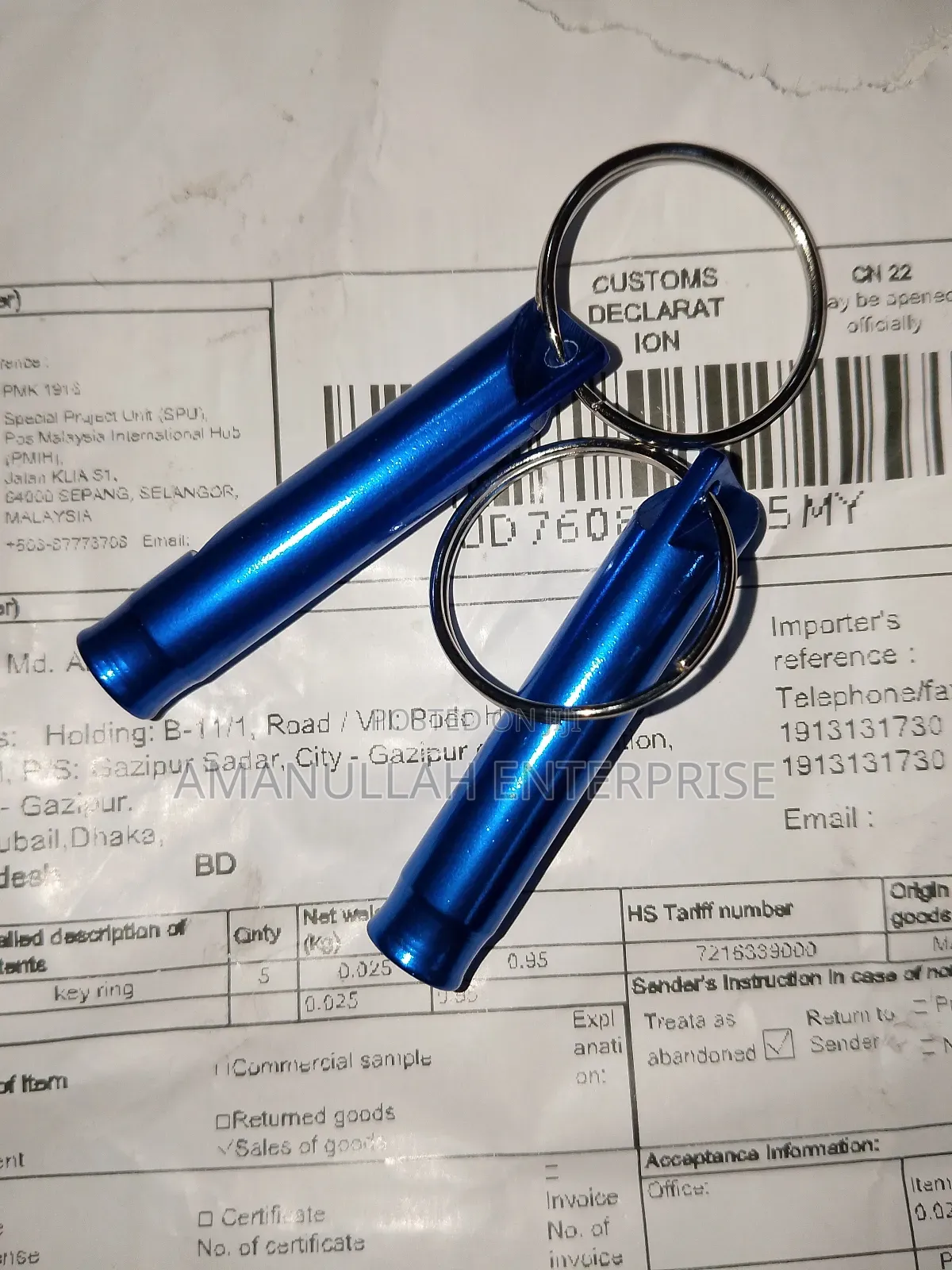 Aluminum Emergency Survival Whistle On A Keychain
