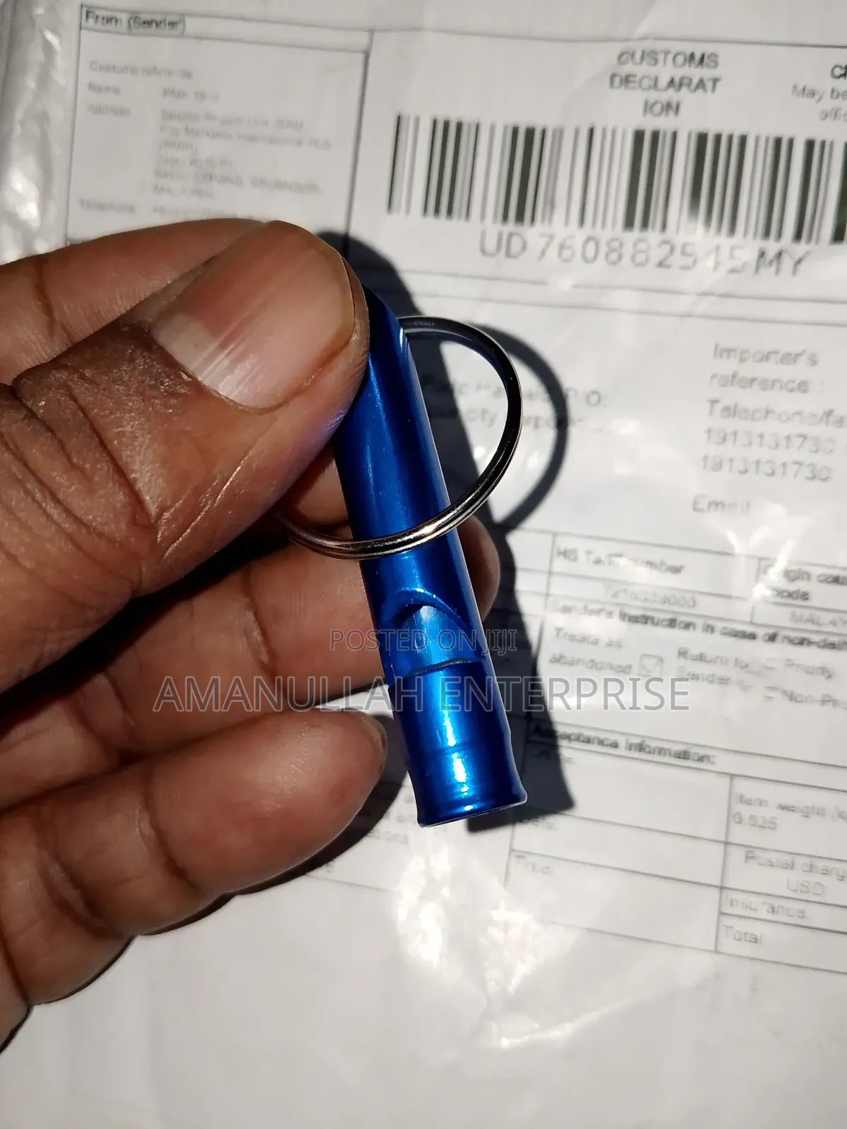 Aluminum Emergency Survival Whistle On A Keychain