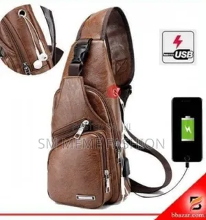 Men‘S Outdoor Leather Shoulder Chest Sling Bag