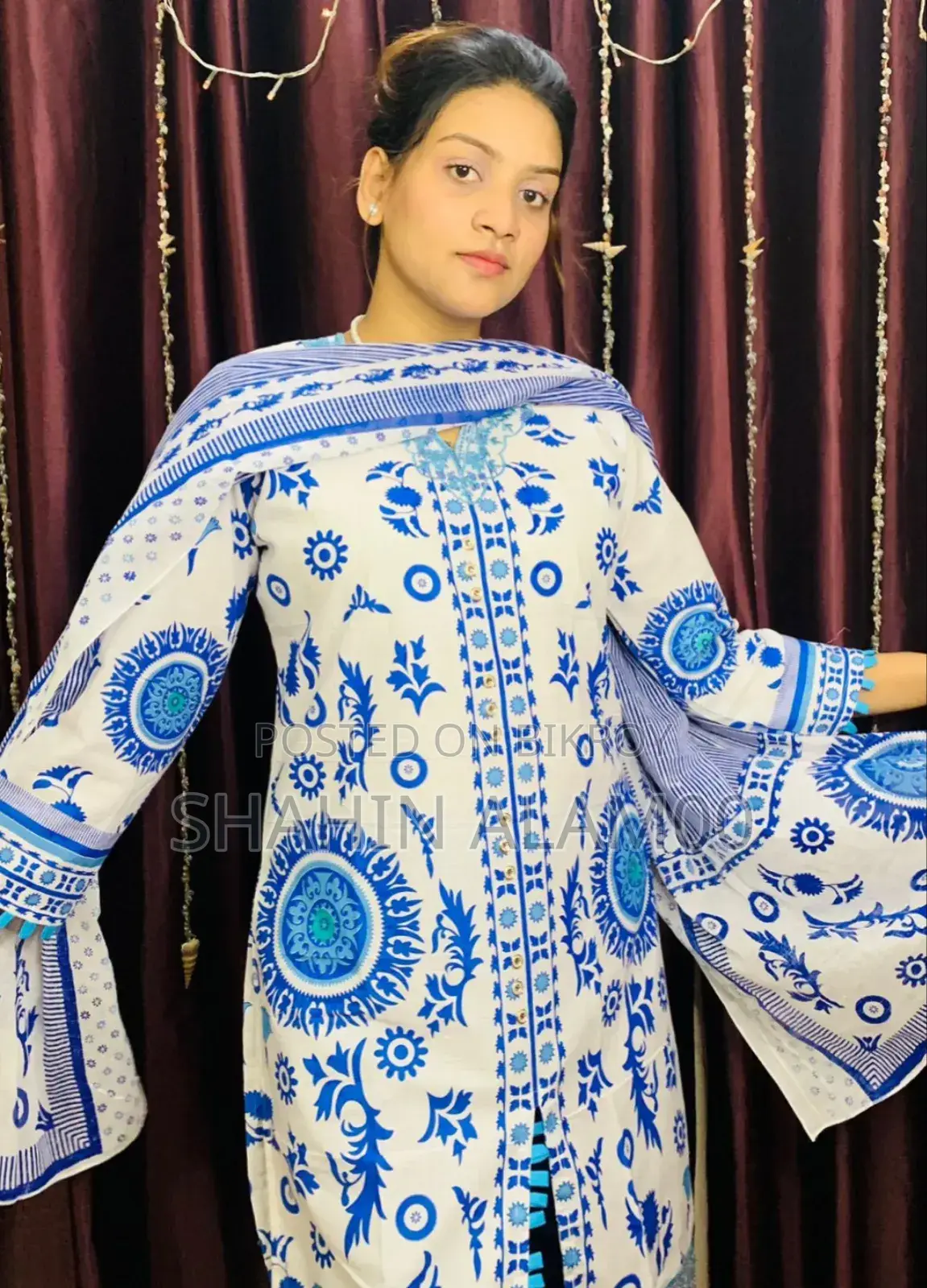 Cotton Dress With Skin Print