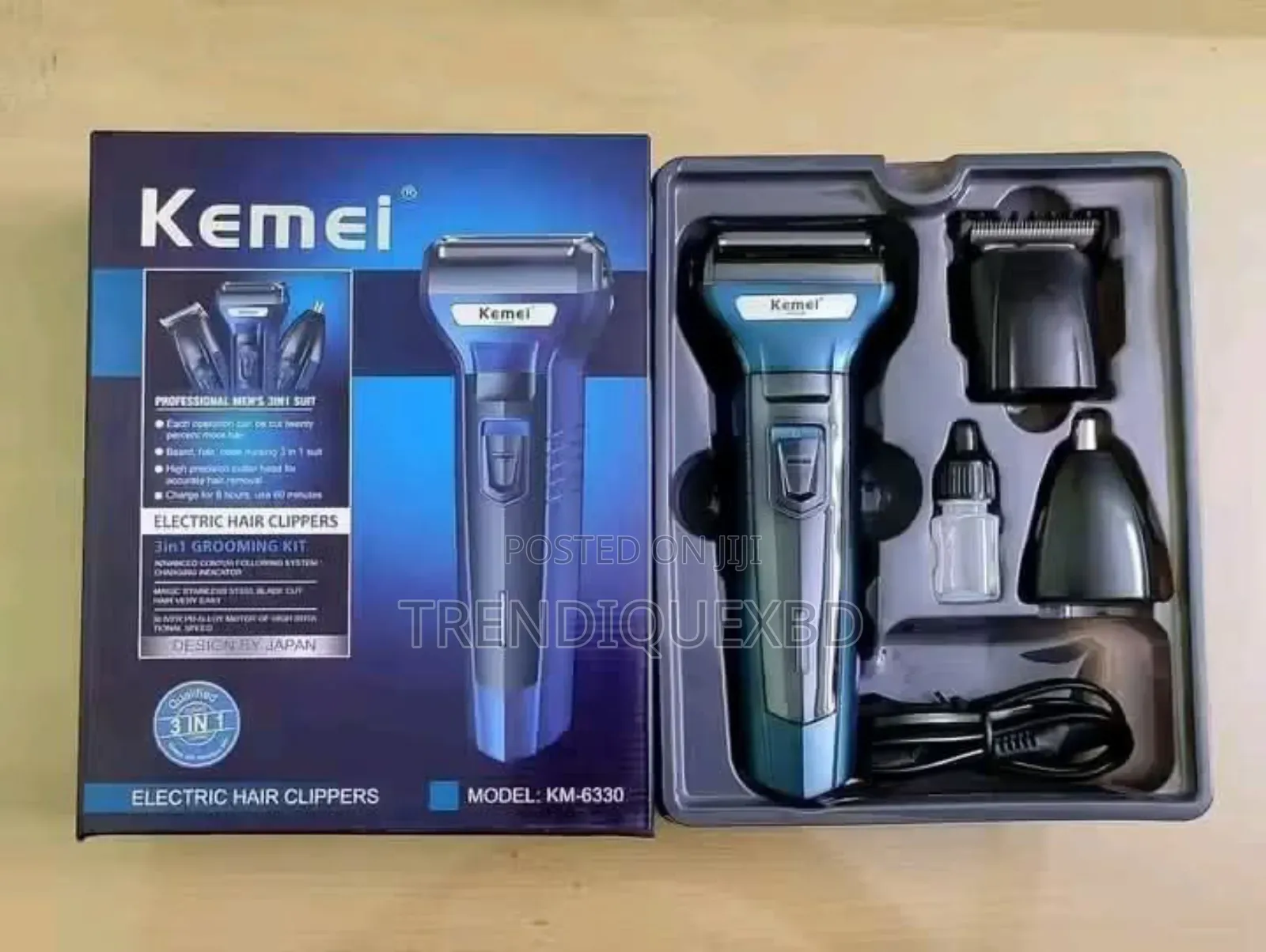 Kemei Km-6330 3-in-1 Rechargeable Trimmer