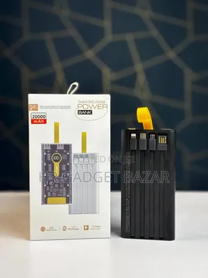 20000mah Transparent 22.5 W Fast Charging Power Bank Portable