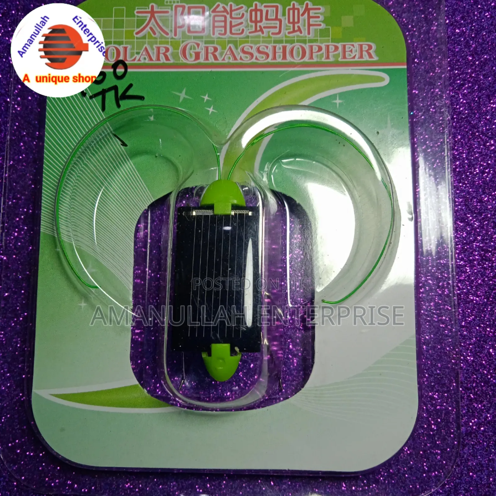 Solar-Powered Toy Grasshopper