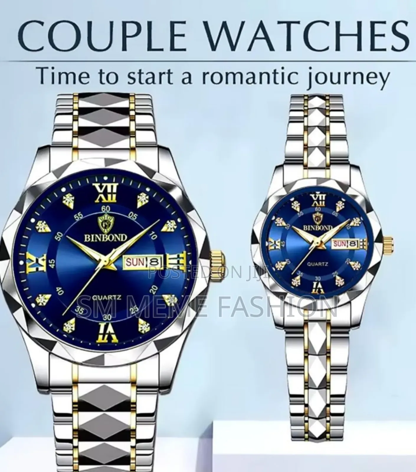  Olevs লাক্সারি কাপল'স ওয়াচ সেট - ভালোবাসার বন্ধন (বাটারফ্লাই লক)