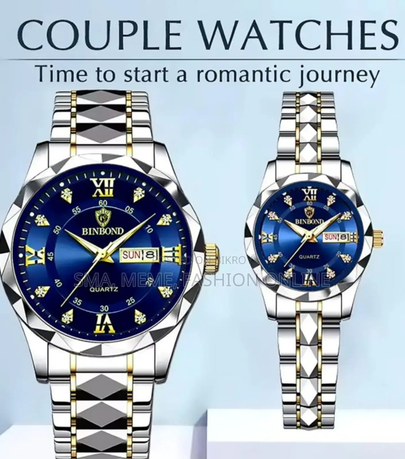 OLEVS Luxury Couple's Watch Set - Bond of Love (Butterfly Lock)