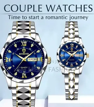 Photo -  Olevs লাক্সারি কাপল'স ওয়াচ সেট - ভালোবাসার বন্ধন (বাটারফ্লাই লক)