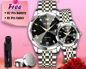  Olevs লাক্সারি কাপল'স ওয়াচ সেট - ভালোবাসার বন্ধন (বাটারফ্লাই লক)