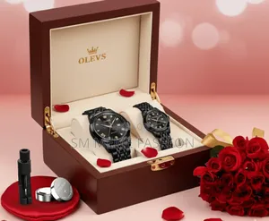  Olevs লাক্সারি কাপল'স ওয়াচ সেট - ভালোবাসার বন্ধন (বাটারফ্লাই লক)