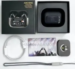 Airpods A9 Pro 2024 Earbuds (Black) | Anc/Enc With Led Touch Screen