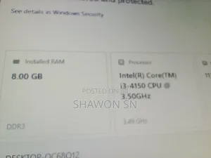 Desktop Computer 8GB Intel Core I3 SSD 1T
