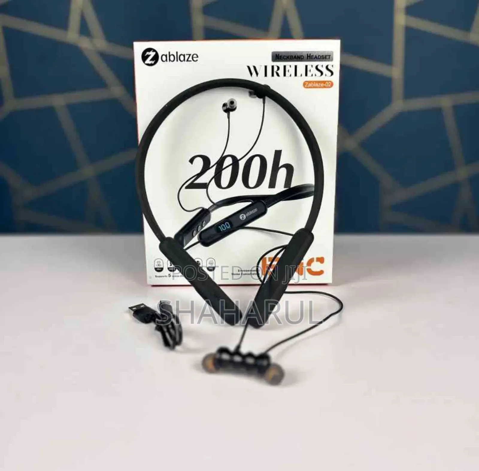 Zablaze-02 Wireless Neckband Enc 200h এক চার্জে চলবে ২০০ ঘন্টা