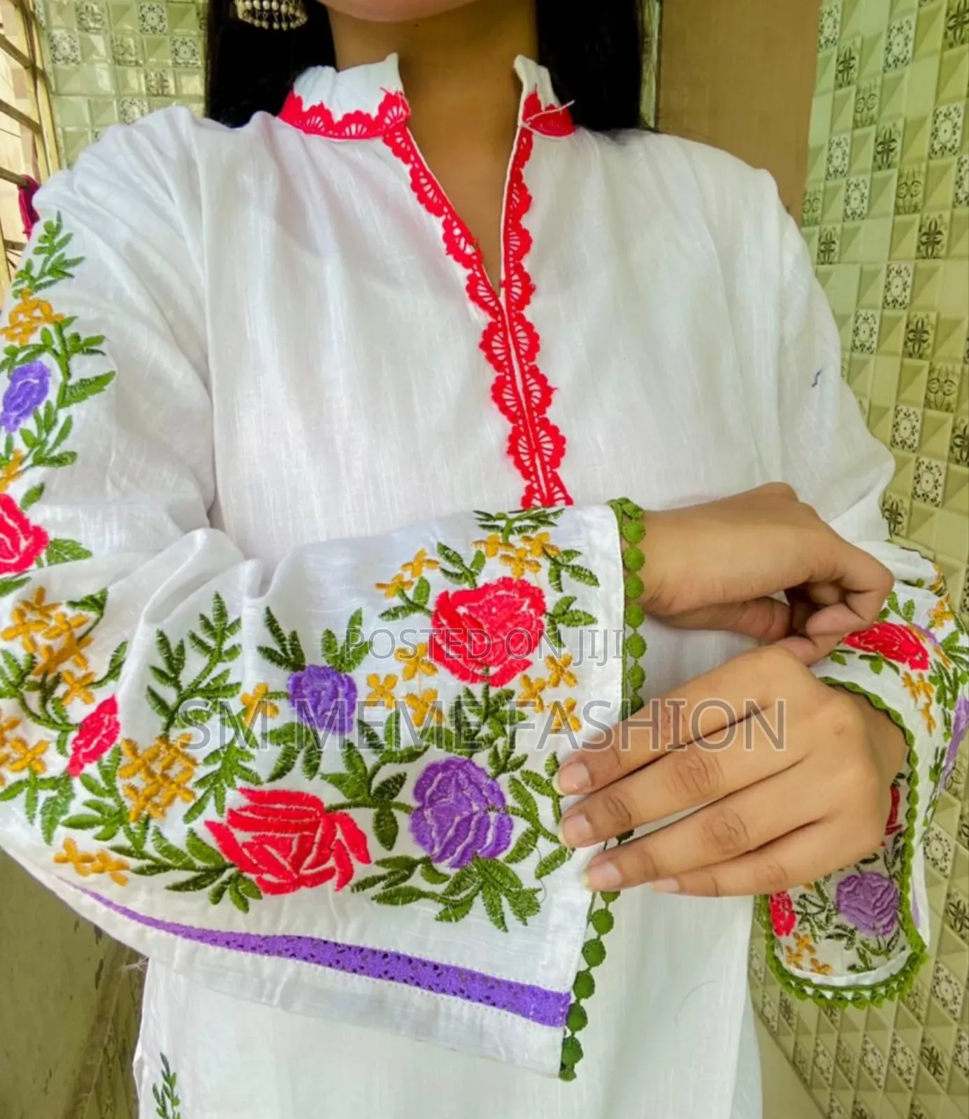 Indian Slub Cotton With Heavy Embroidery 2 Pis