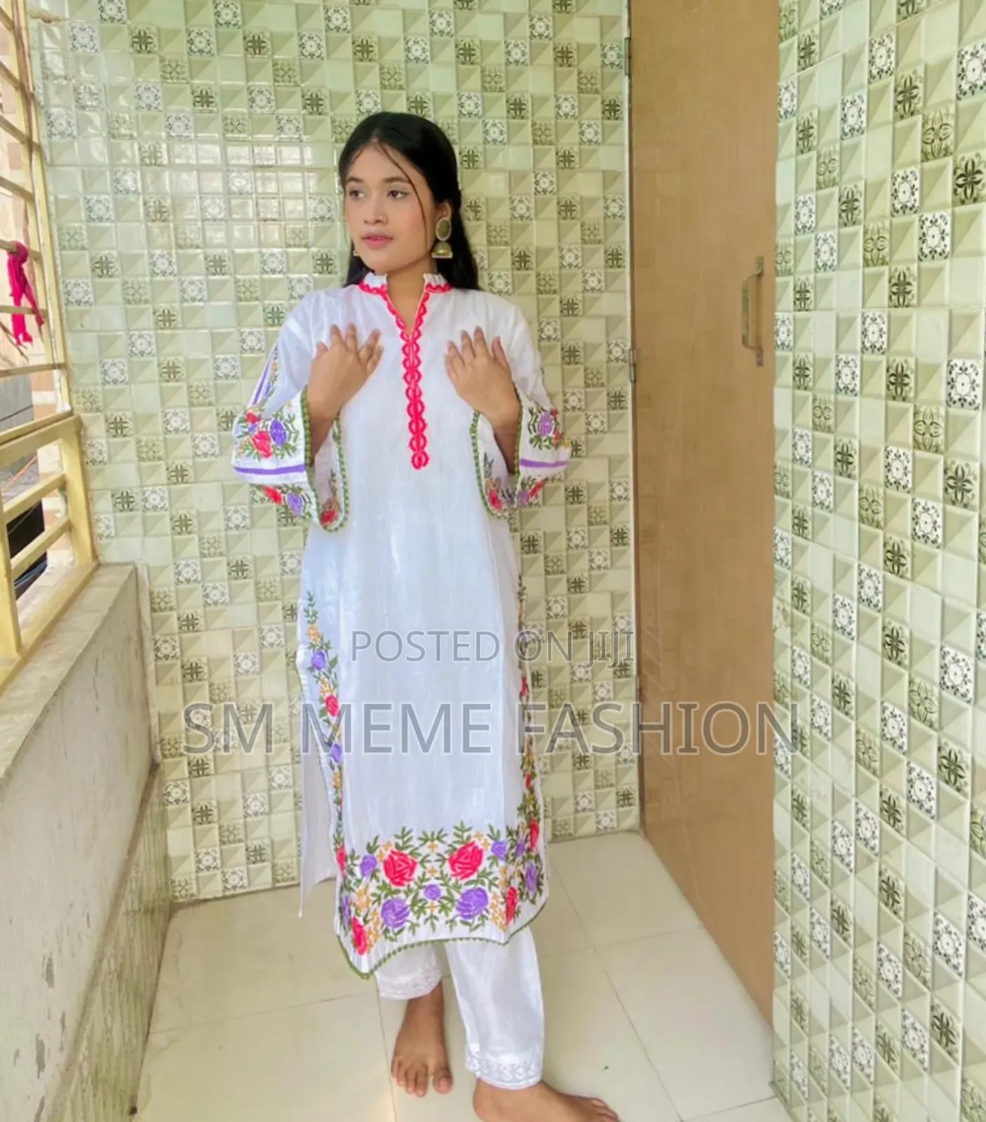 Indian Slub Cotton With Heavy Embroidery 2 Pis
