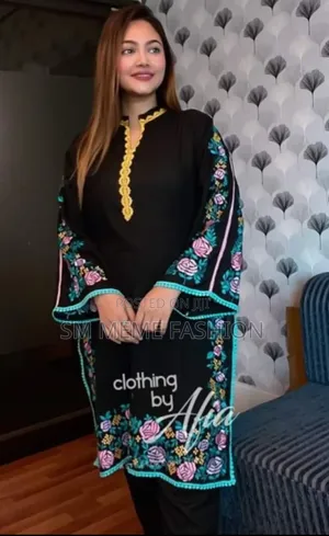 Indian Slub Cotton With Heavy Embroidery 2 Pis